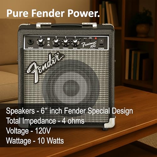 Fender Frontman 10G Guitar Combo Amplifier - Black Bundle with Cable and Austin Bazaar Exclusive 12-Pack Picks