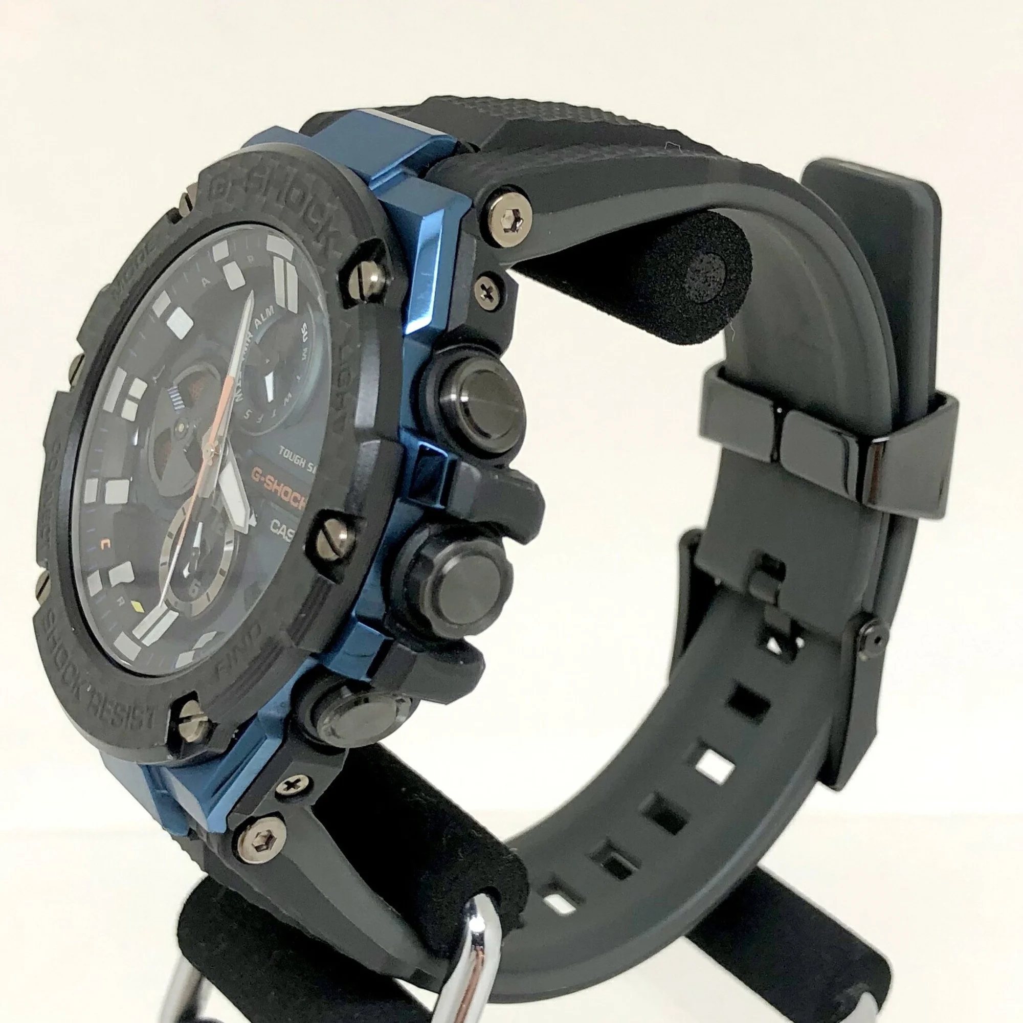 Pre-Owned CASIO Casio G-SHOCK Watch GST-B100XB-2A G-STEEL G Steel Bluetooth Equipped with Toughness Carbon Smartphone Link Tough Solar Black Blue