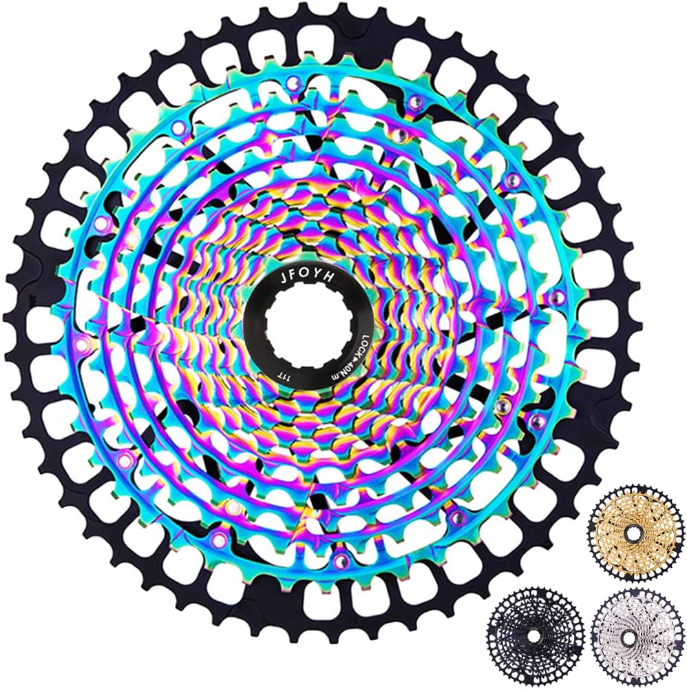 JFOYH 2022 New Series Ultralight 11/12 Speed Cassette 11-46T/11-50T for Shimano/Sram Standard HG Hub System - Silver/Gold/Rainbow