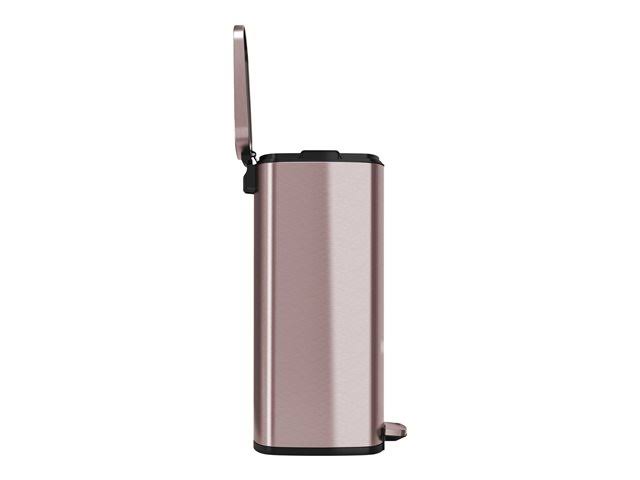 iTouchless SoftStep 13.2 Gallon Stainless Steel Step Garbage Kitchen Trash Can with Odor Control, Rose Gold