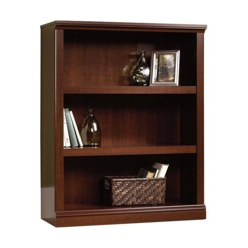 Scranton u0026 Co 3 Shelf Bookcase in Select Cherry, Red