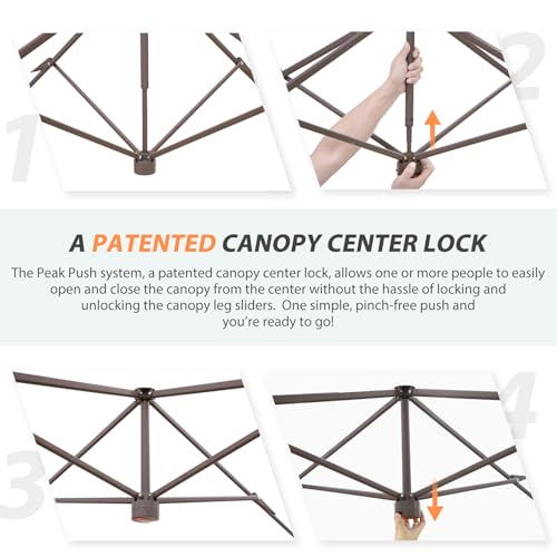 EAGLE PEAK 13x13 Straight Leg Pop Up Canopy Tent Instant Outdoor Canopy Easy Single Person Set up Folding Shelter w/Auto Extending Eaves 169 Square