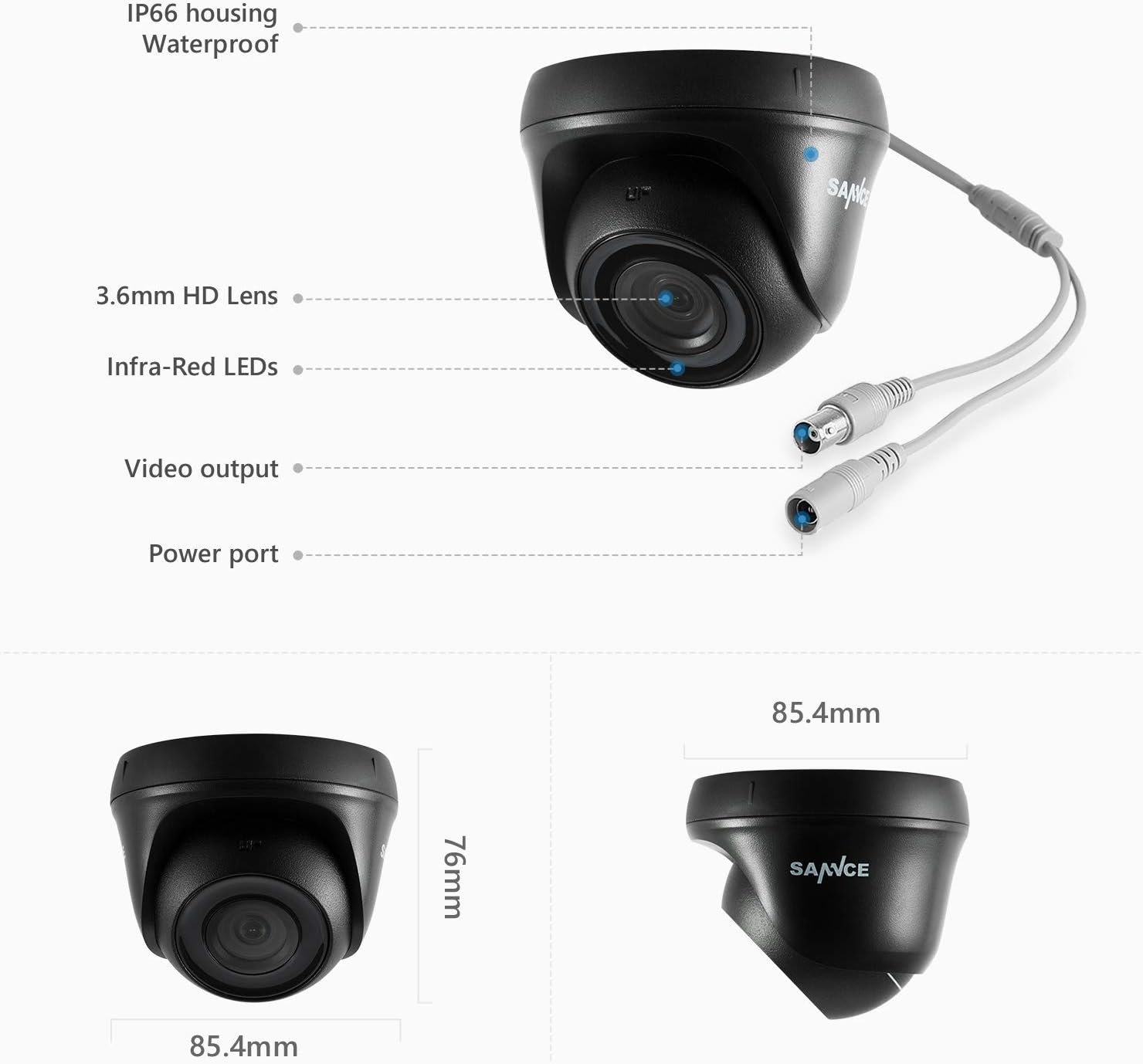 SANNCE Home Wired Security Camera System, 1080P 8CH CCTV DVR with 8X1920TVL IP66 Weatherproof Surveillance Cameras with 100 ft Night Vision