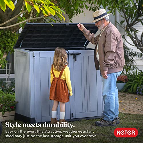 Keter Store-It-Out Prime 4.3 x 3.7 ft. Outdoor Resin Storage Shed with Easy Lift Hinges, Perfect for Yard Tools, Pool Floats and Garden Accessories