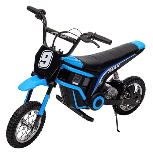 Electric Dirt Bike for Kids, 24V 350W Kids Electric Motorcycle, 3-Speed Modes & Up to 14.29 MPH, Metal Suspension Safe and Shock Proof