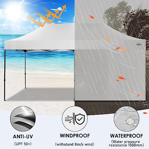 COBIZI 10x20 Heavy Duty Pop up Canopy Tent with 6 sidewalls Easy Up Commercial Outdoor Wedding Party Tents for Parties All Season Wind & Waterproof