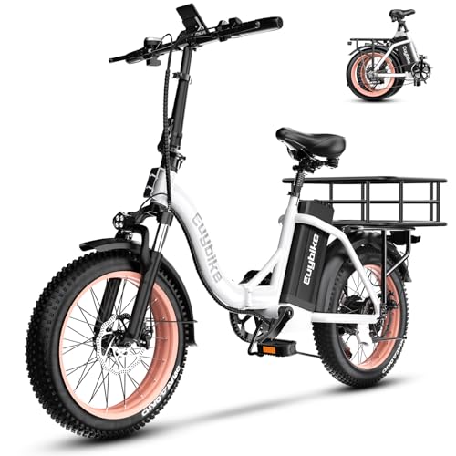 1000W Folding Electric Bike,48V 20AH Removable Battery E Bike,30+MPH,80 Miles Max Range Electric Bike for Adults,20" Fat Tire Foldable ebike