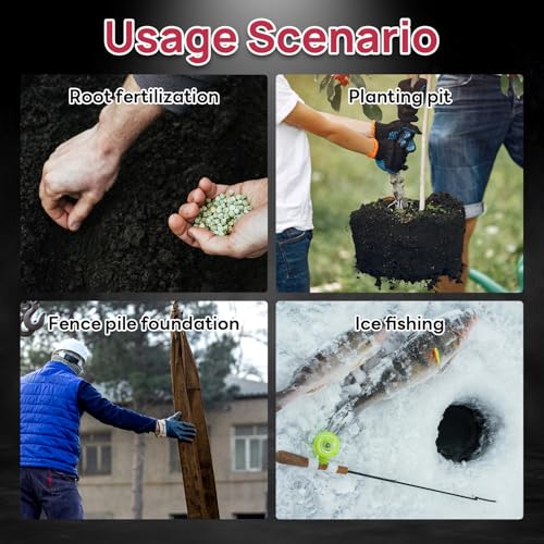 DC HOUSE 1500W Electric Post Hole Digger Earth Auger Hole Digger Auger Digging Tools Auger with 8" Digging Auger and Extension Rods for Farmland