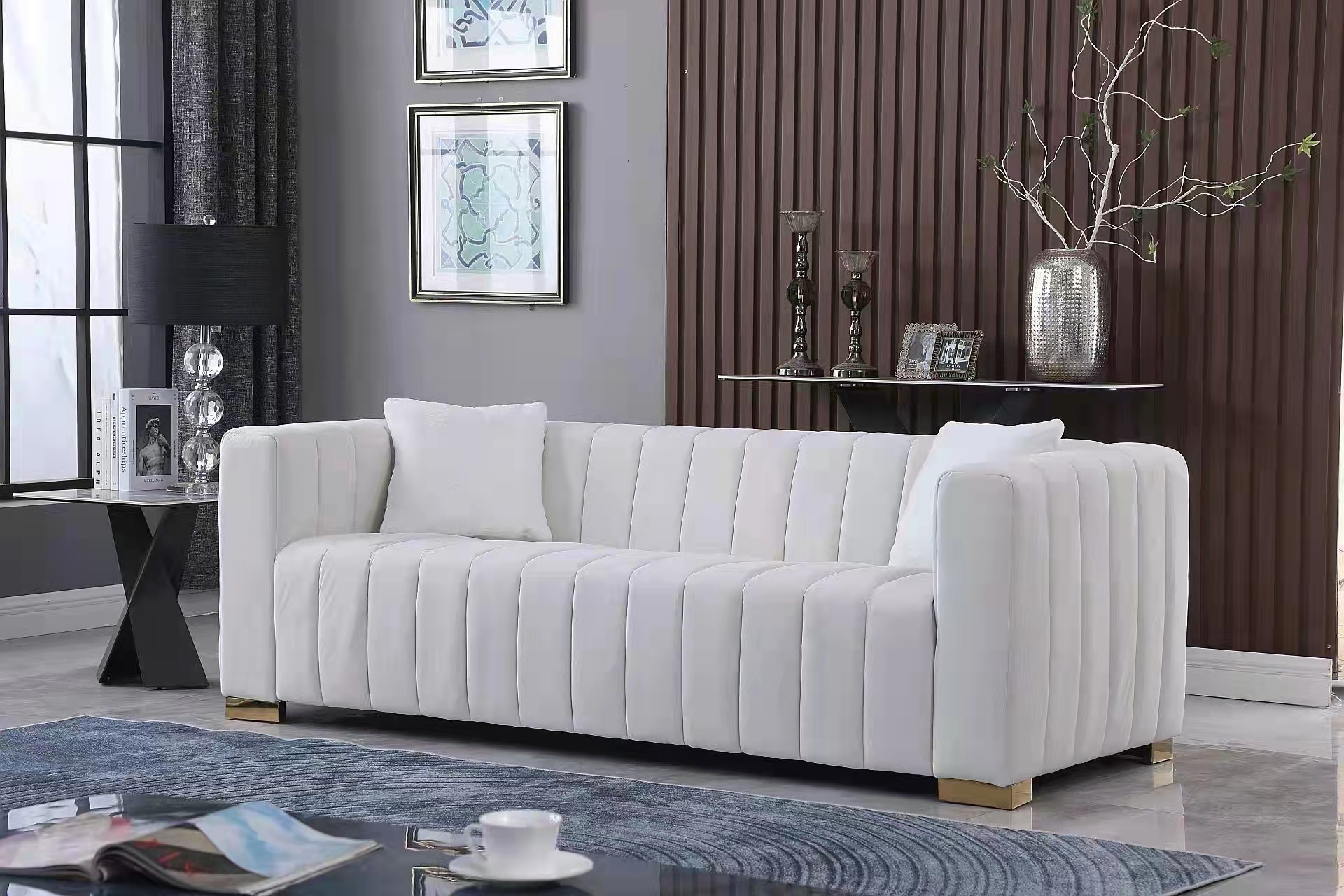 Modern Channel Sofa with Traditional Design - Elevate Your Living Space
