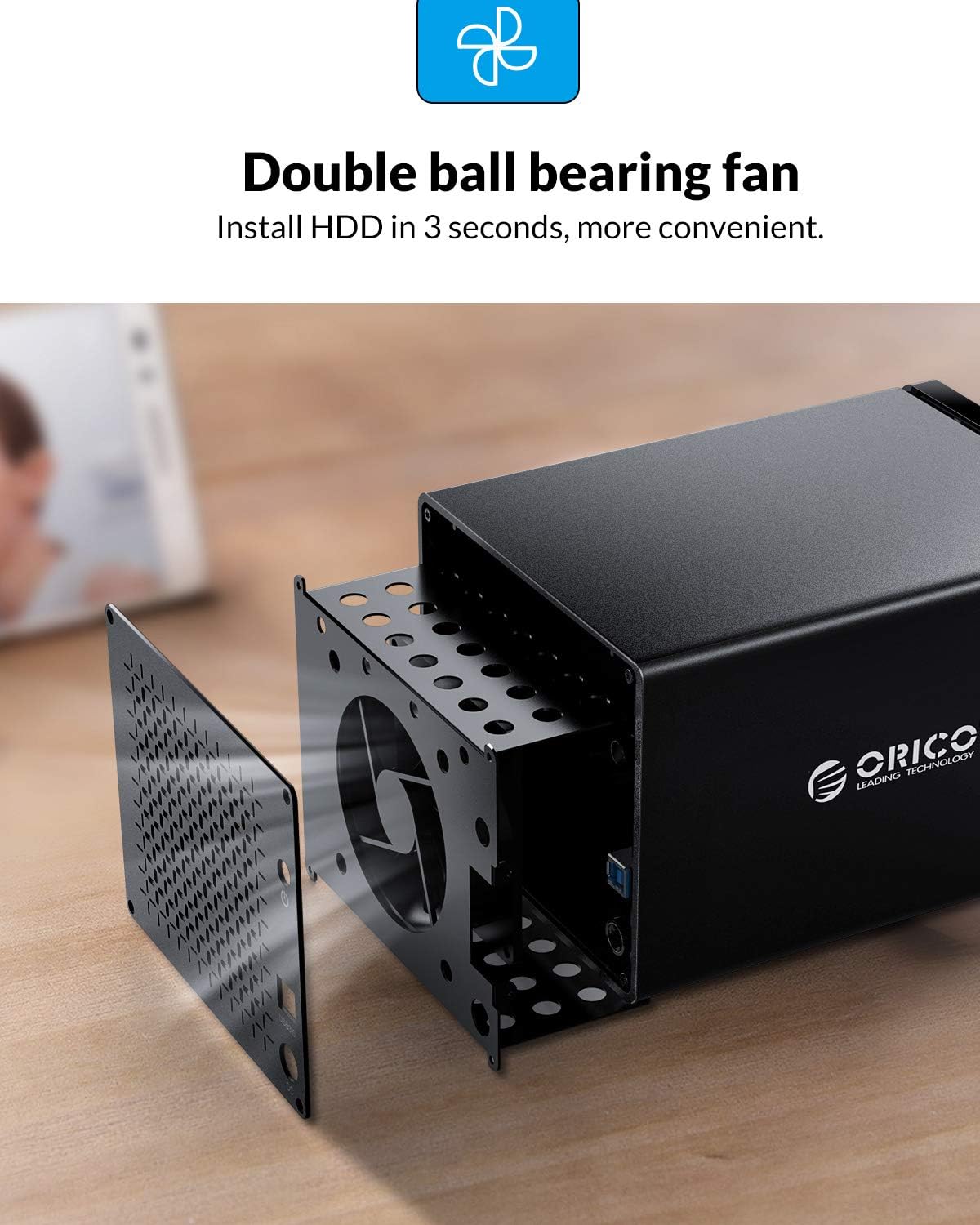 ORICO 4 Bay HDD Raid Enclosure USB External Hard Drive Enclosure Aluminum Magnetic SATA III Disk Storage Case Tool-Free for 2.5/3.5 SSD HDD Support