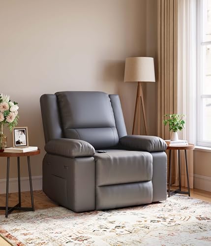 GarveeHome Power Lift Recliner Chair - Heat and Massage, Faux PU Electric Lift Recliner for Elderly & Mobility Impaired, Adjustable Back and Legs