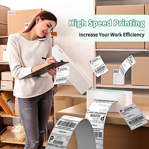 Phomemo Bluetooth Thermal Label Printer, 241BT 4X6 Wireless Shipping Label Printer for Small Business, Pink Label Printer for Shipping Package
