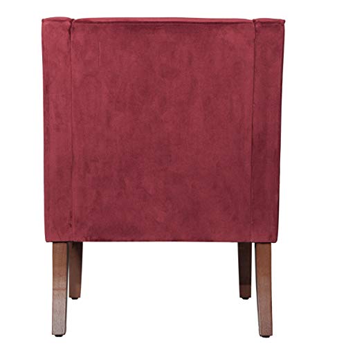 HomePop Velvet Swoop Arm Accent Chair, Suri Blue
