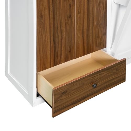 Queen Size Murphy Bed Wall Bed with Desk and Closet,Drawers and Shelves,for Small Spaces Studio Study Office Guest Room Use (Gray#Desk, Queen)