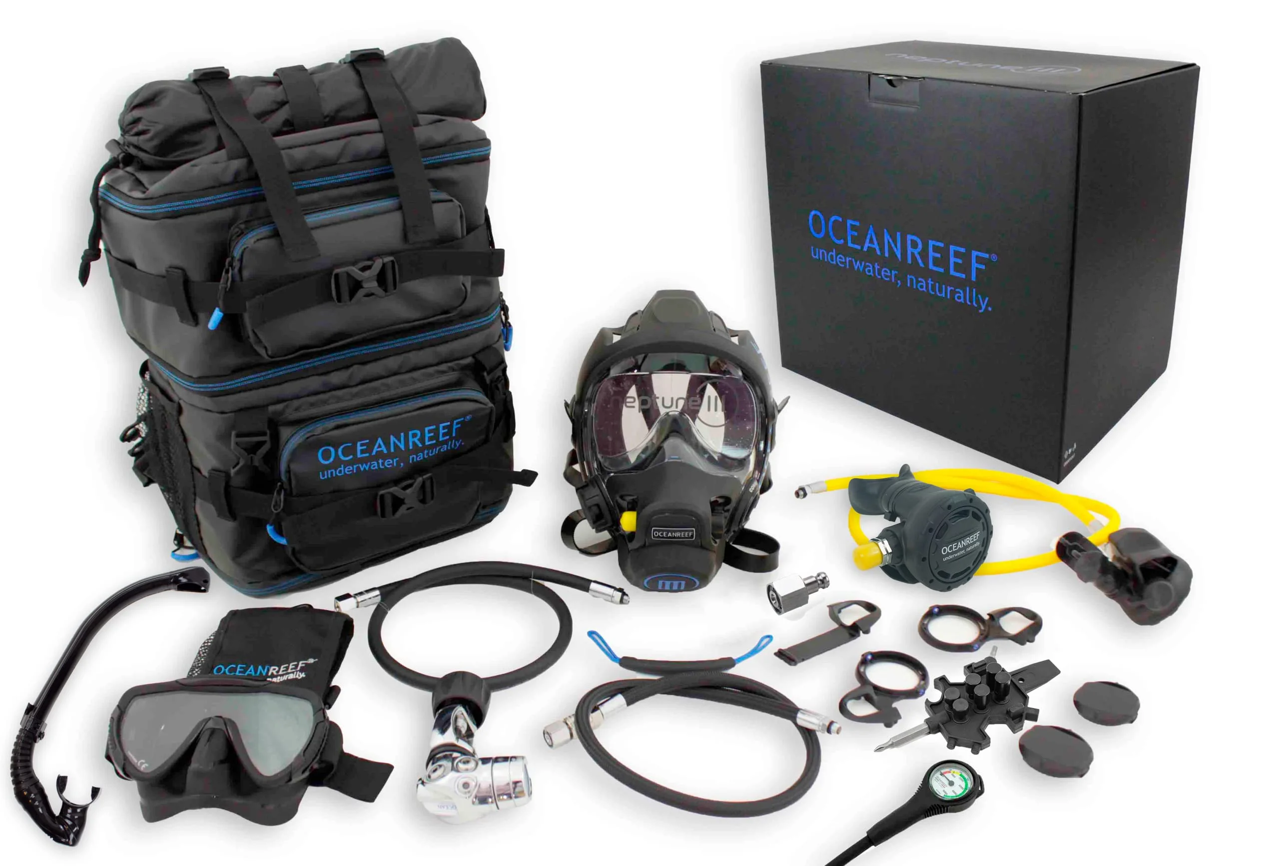 Ocean Reef Neptune III Package (black, Medium-Large, DIN 1st Stage)
