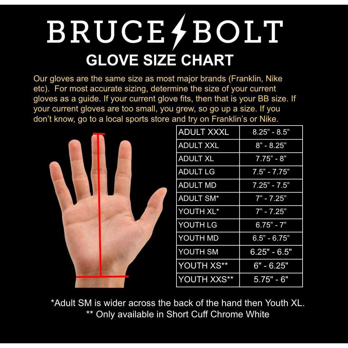 Bruce Bolt Batting Gloves Premium Long Cuff - Sports Supplies Online Store