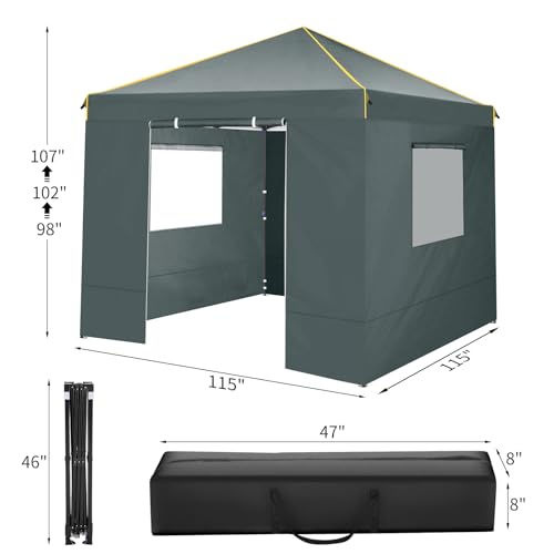 10x10 Pop Up Canopy Tent with 4 Sidewalls and Mesh Windows 2.0