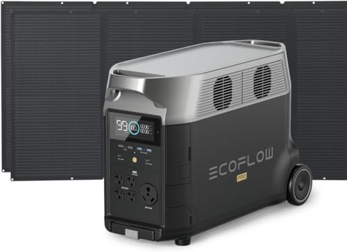 EF ECOFLOW Portable Power Station 3600Wh DELTA Pro, 120V AC Outlets x 5, 3600W, 2.7H Fast Charge, Lifepo4 Power Station, Solar Generator for Home Use