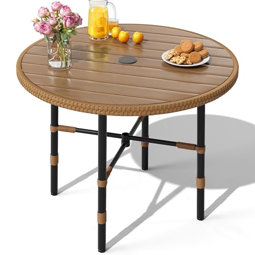 YITAHOME 5 Pieces Outdoor Patio Dining Table Chair Set,Wicker Patio Dining Set,Outdoor Rattan Dining Table Set for Patio, Backyard, Balcony