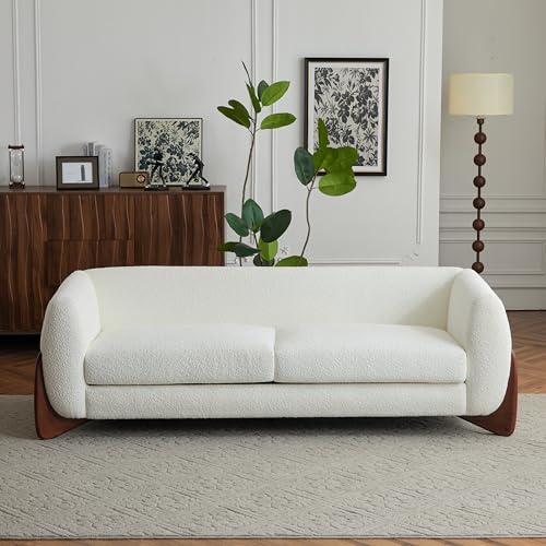 Christopher Knight Home Almab 82 Inches Sofa Couch, Cozy Boucle Upholstered 3-Seater Sofa, Wood Frame Couch, Comfy Couches for Living Room and Office