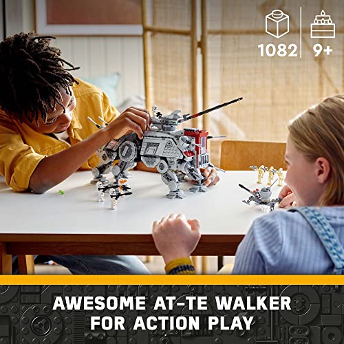 LEGO Star Wars at-TE Walker 75337 Poseable Toy, Revenge of The Sith Set, Gift for Kids with 3 212th Clone Troopers