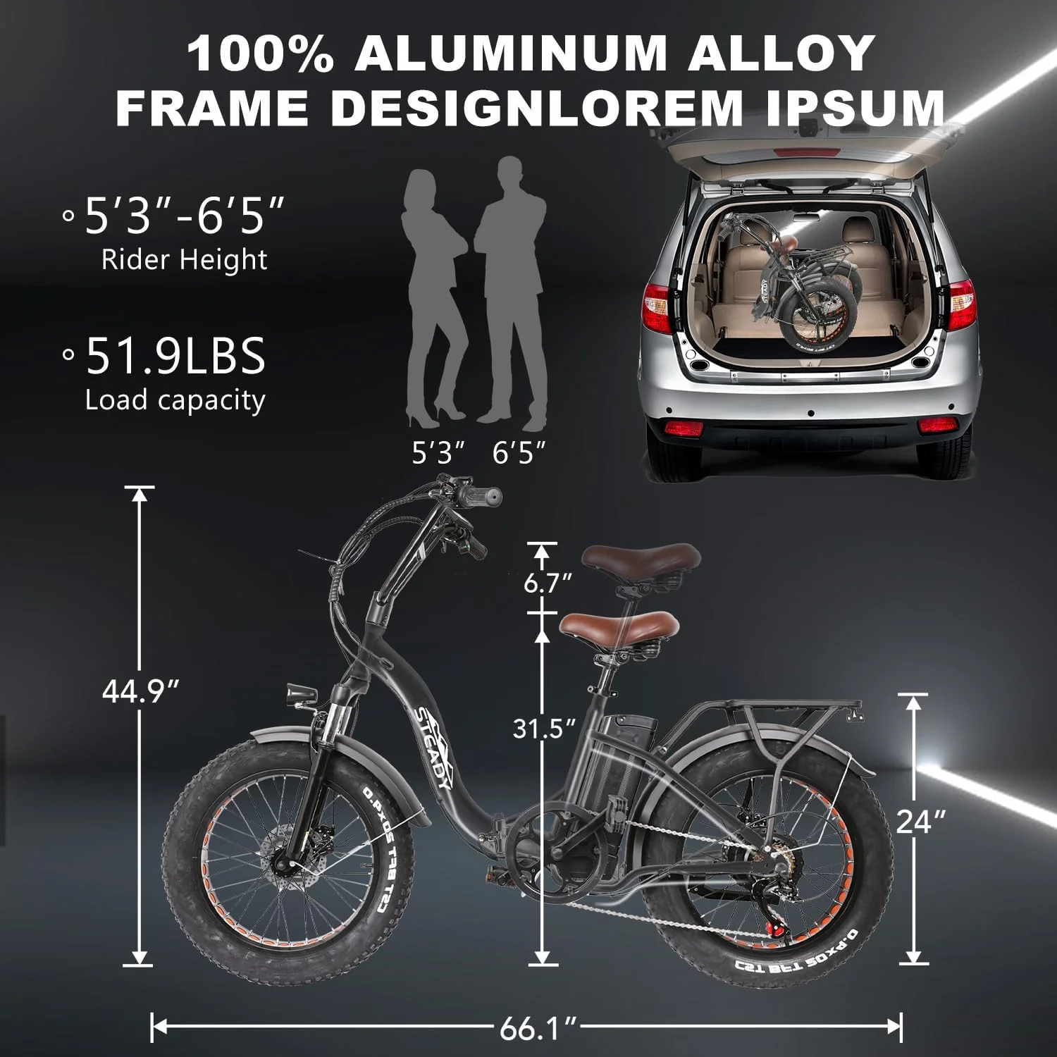 Electric Bike 19MPH Electric Bicycles for Adults Electric with 500W 48V/12Ah Removable Battery 20" x4.0 Fat Tire Electric Dirt Bike Commuter EBike