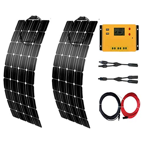 Solar Panel 300w Bendable Flexible Solar Charger SunPower Solar Module with 30A solar controller for RV, Boat, Cabin, Tent, Car, Trailer