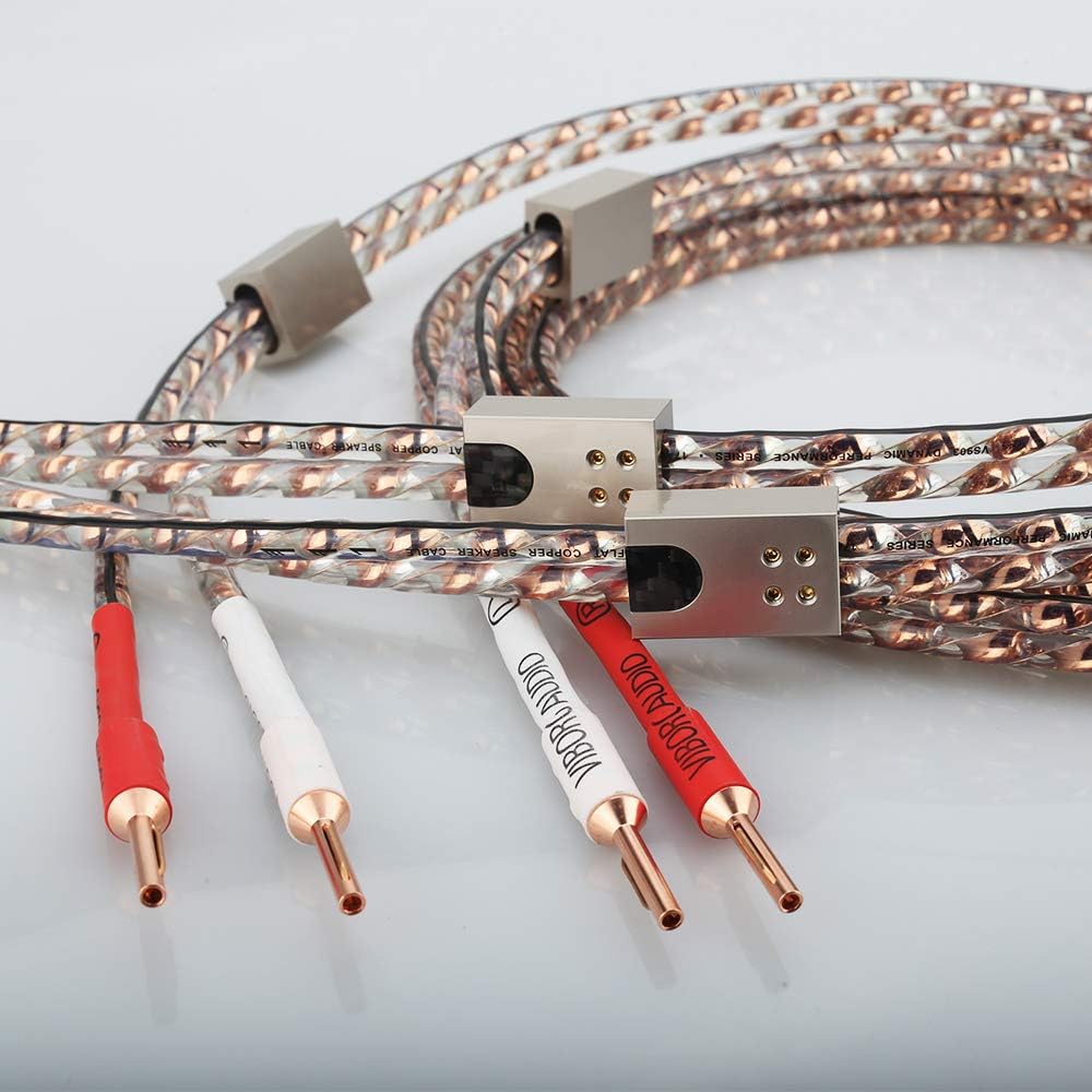 Pair Viborg VS903 Solid Flat OFC Speaker Cable