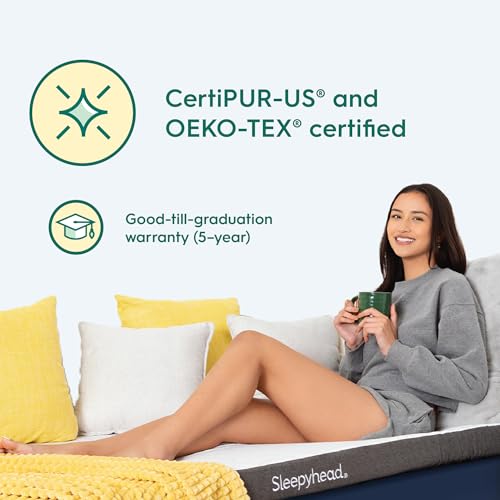 Sleepyhead Twin XL 2 Inch Gel Memory Foam Mattress Topper for College Dorm – Thick