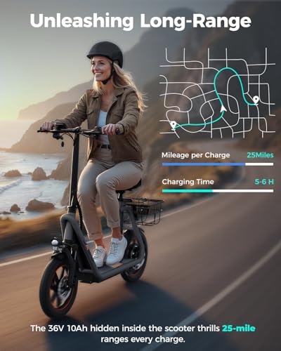 Jasion JS3/PRO Electric Scooter with Seat, 650/850W Peak Motor, 20/25Miles Ranges Scooters for Adults, 20/25MPH Max Speed