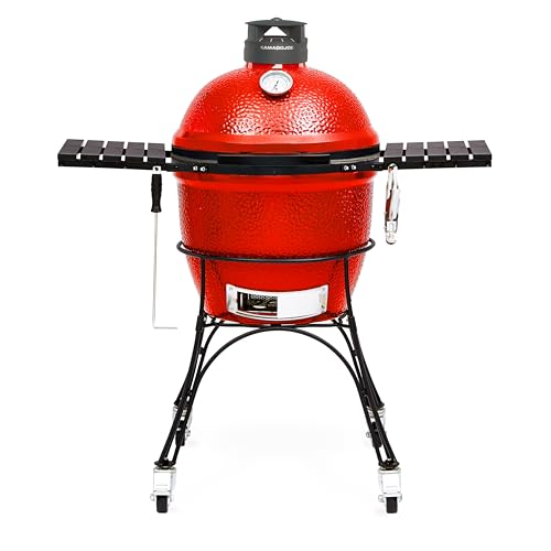 Kamado Joe Classic Joe Series II 18-inch Ceramic Charcoal Grill and Smoker with Cart, Side Shelves