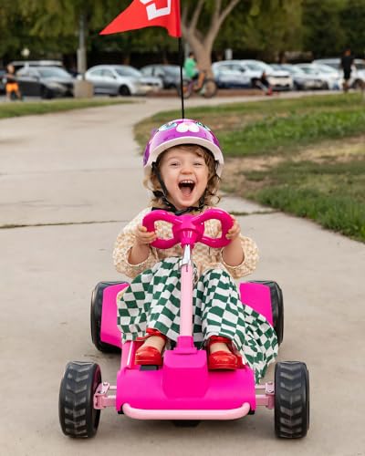 Droyd Zypster Electric Go Kart for Kids, 25V Lithium Ion Battery w/Dual 50W Brushed DC Motor Up to 3-6 Mph, Adjustable Height and Seat