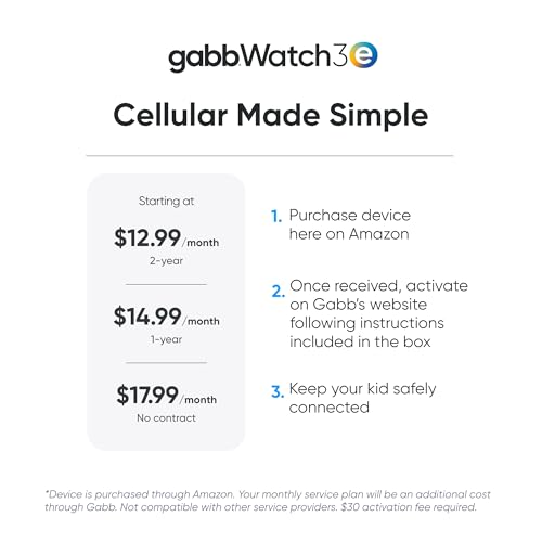 Gabb Watch 3e - GPS Tracker for Kids, Digital Smart Watch, No Social Media or Internet, Fees Required (Silver)