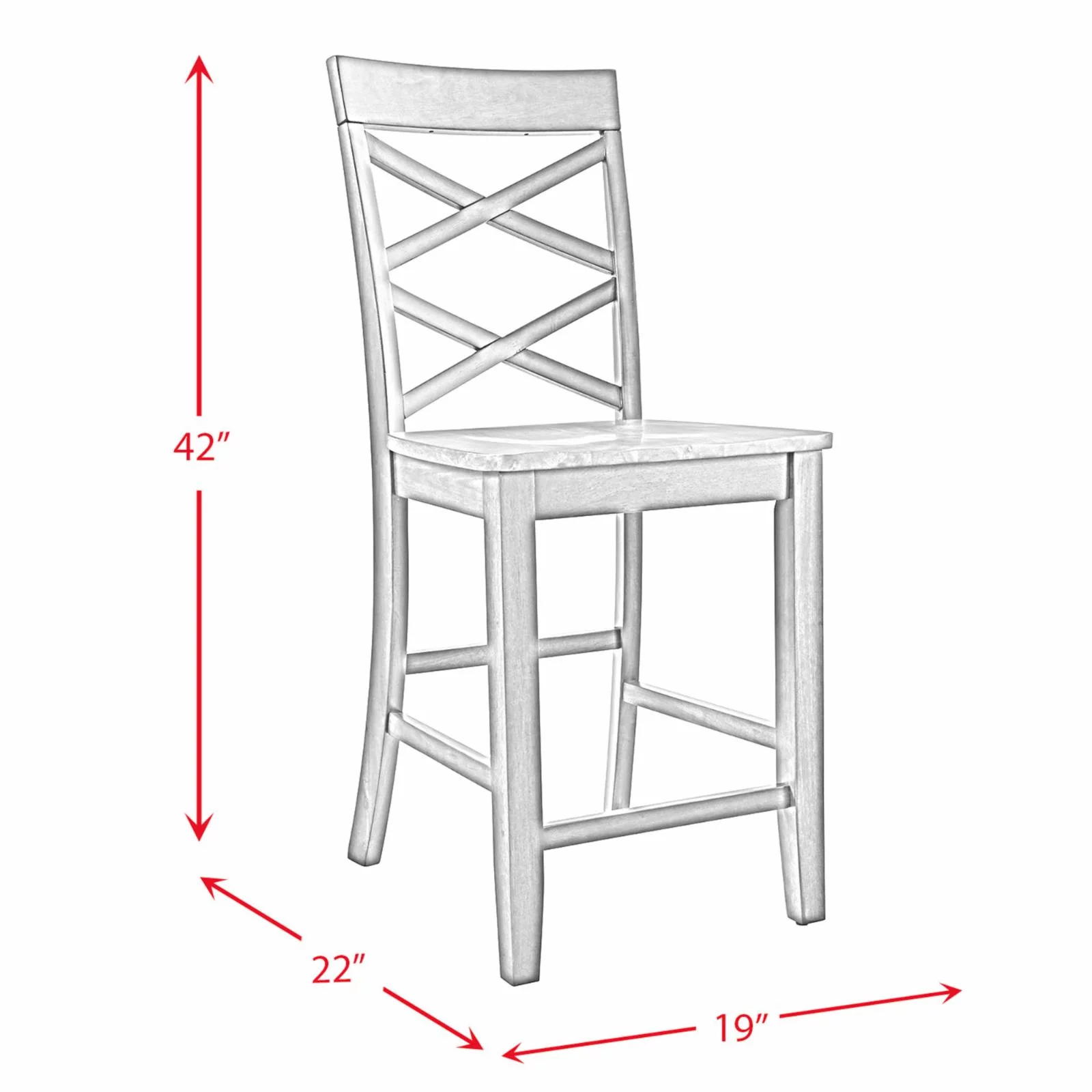 Regan 6PC Counter Height Dining Set in Cherry Table  4 Side Chairs and Bench