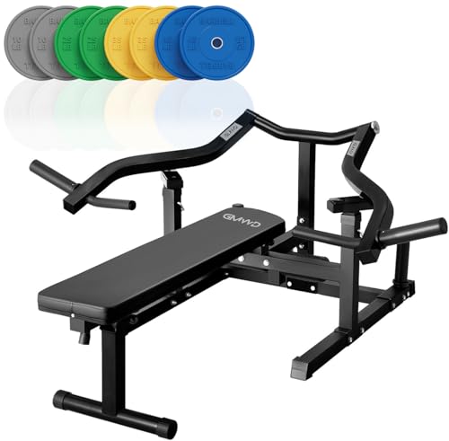 GMWD Chest Press Machine, 1050LBS Bench Press Machine with Independent Converging Arms, Adjustable Flat Incline Bench for Chest, AB Workouts