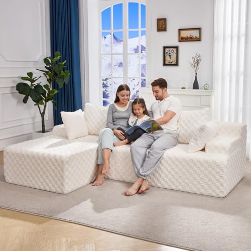 Modular Sectional Sofa Couches L-Shape Couch 3 Seat Modular Sofa Memory Foam Sectional Couches for Living Room