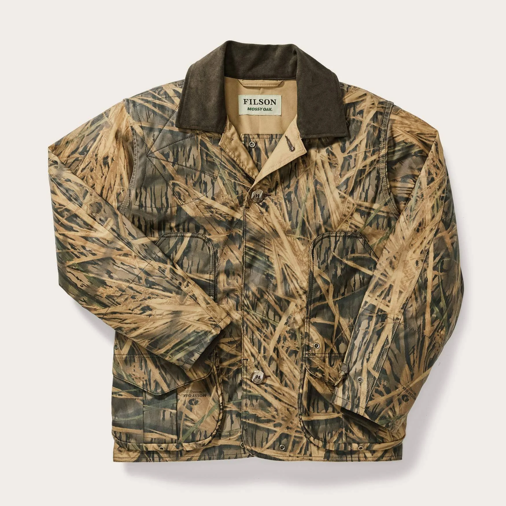 Filson Men&s Shelter Waterfowl Upland Coat - Mossy Oak Shadow Grass - Small