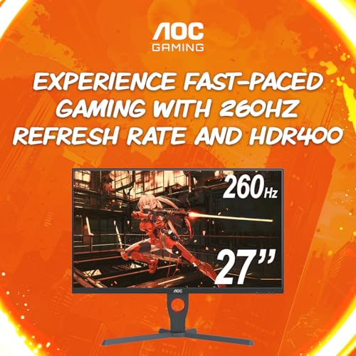 AOC CQ32G4VE 32" Curved Frameless Gaming Monitor 2K QHD, 1500R Curved VA, 180Hz, 0.5ms Response Time, 2X Display Port, 2X HDMI