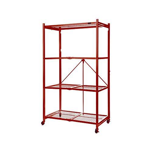 Origami Large 4-Tier Heavy-Duty Rack with Casters - Red 8100207