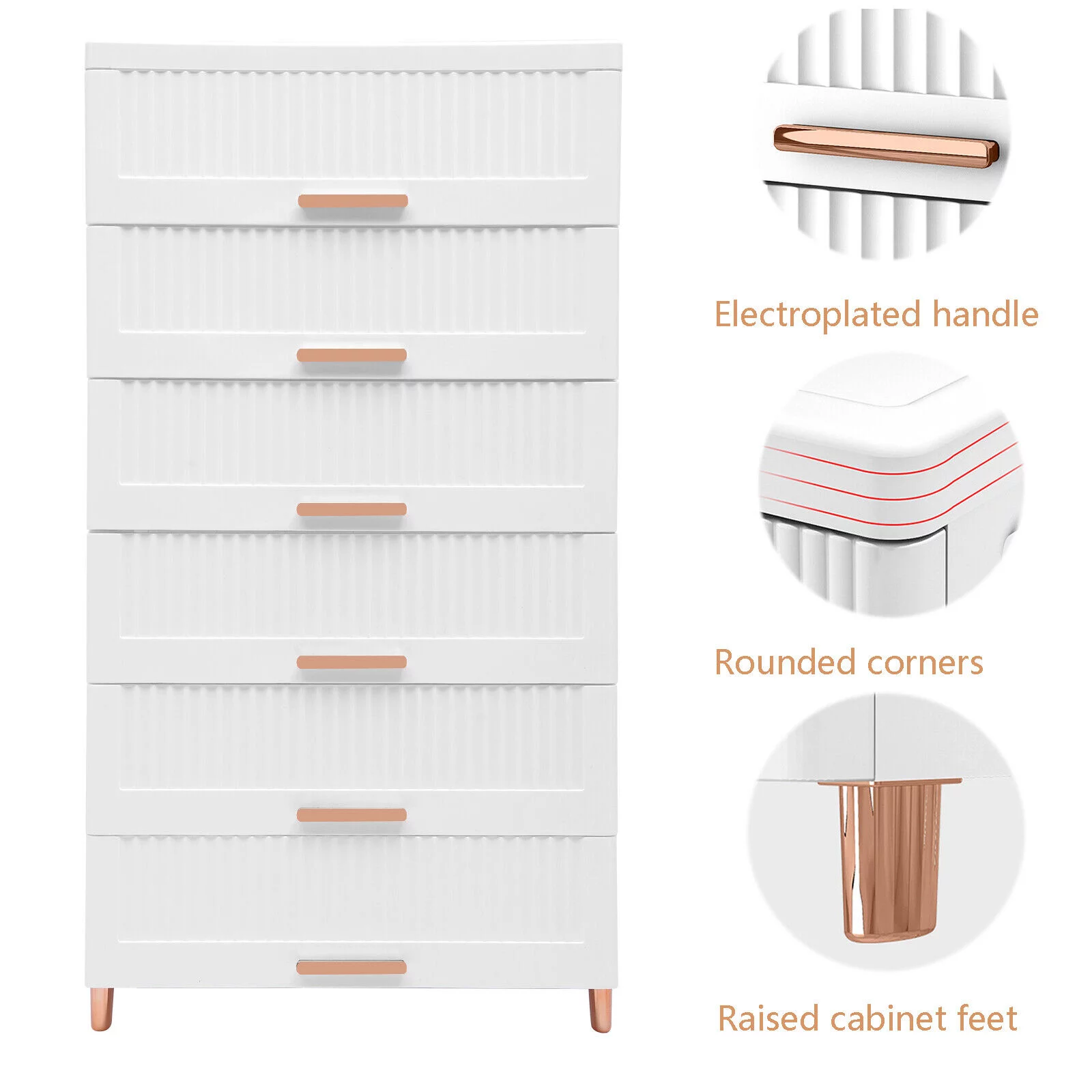 6-Drawer Chest Dresser Storage Tower Closet Organizer Bedroom Plastic White