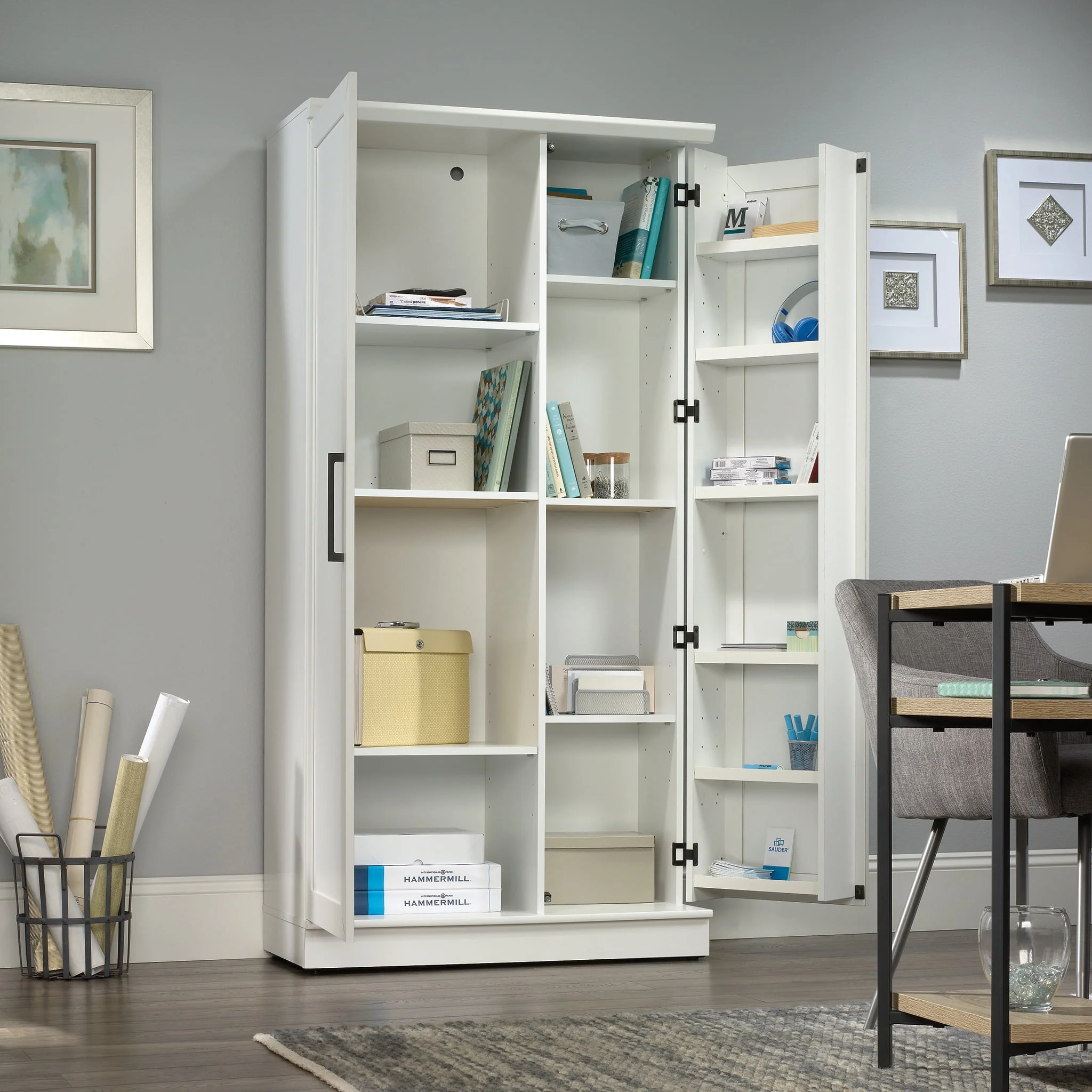 Sauder HomePlus Storage Cabinet, Soft White Finish