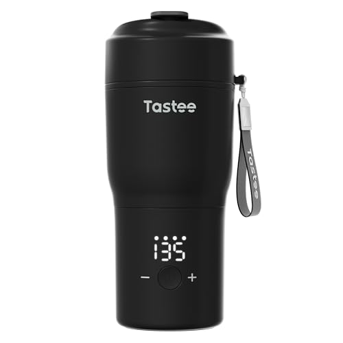 Tastee Heated Coffee Mug – 12oz Portable Travel Mug with 1℉ Precise Temperature Control, 8-Hour Heat Retention, 30W Fast Charging, Leak-Proof