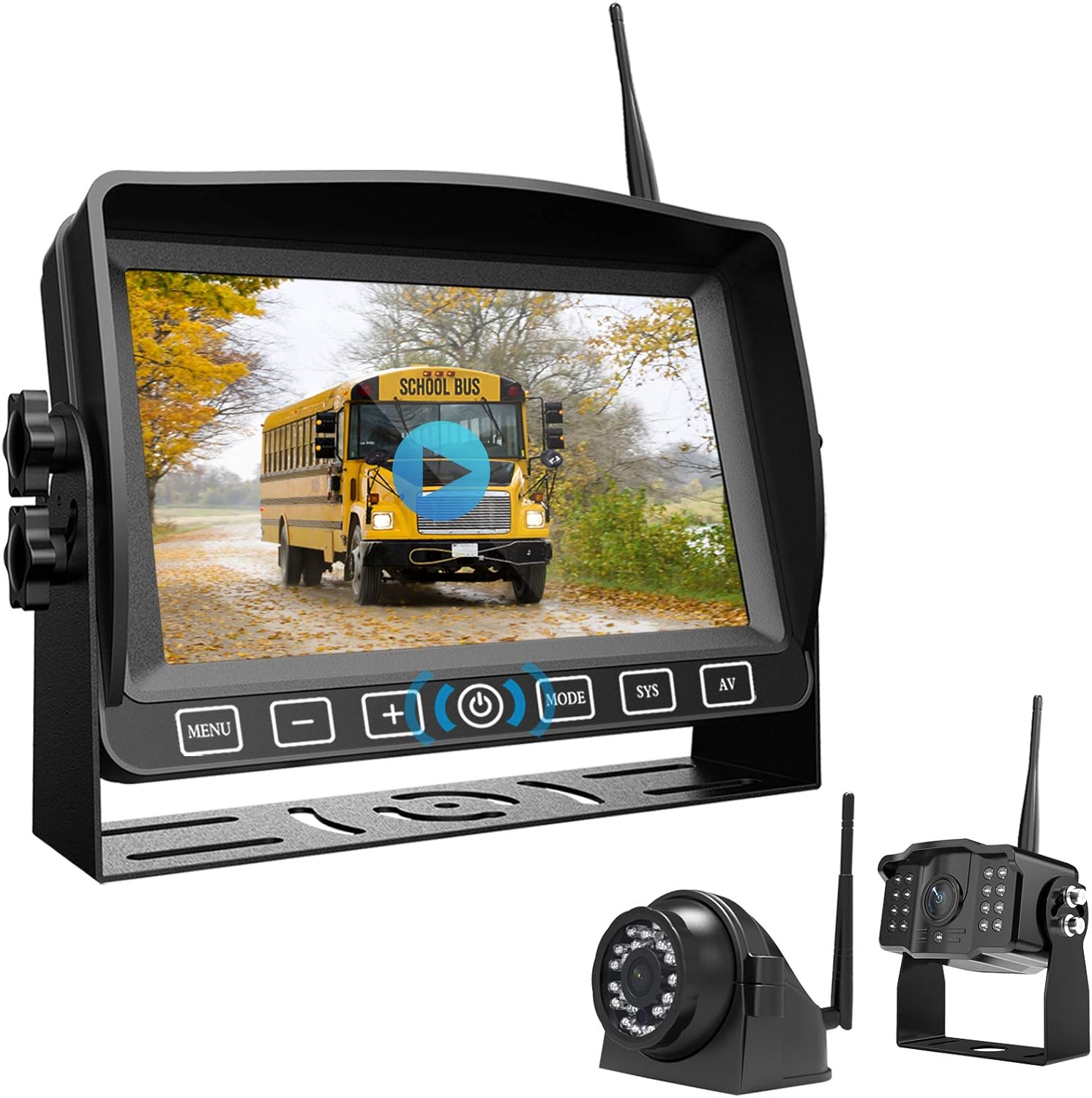 5 Wireless RV Backup System, Compatible with Pre-Wired Rear View Sharkfin Camera& DVR Monitor for Reversing Truck RV Trailer Motorhome