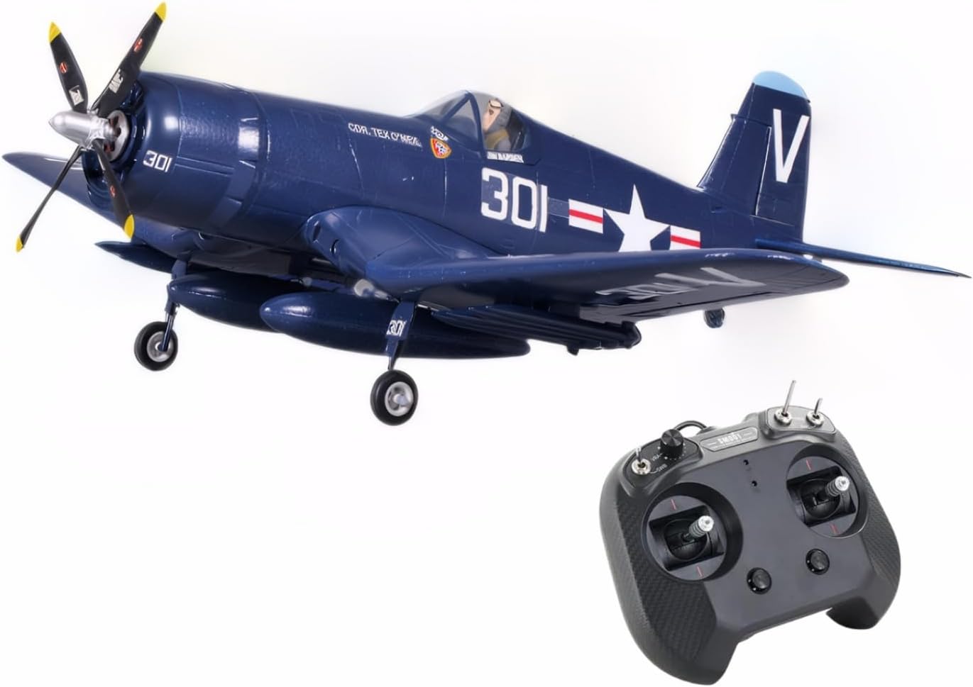 Fms Rc Planes for Adults Remote Control Airplane 800mm F4U Corsair V2 Blue 4 CH Hobby Rc Airplanes PNP (No Radio, Battery