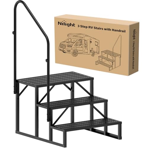 Nilight RV Steps with Handrail