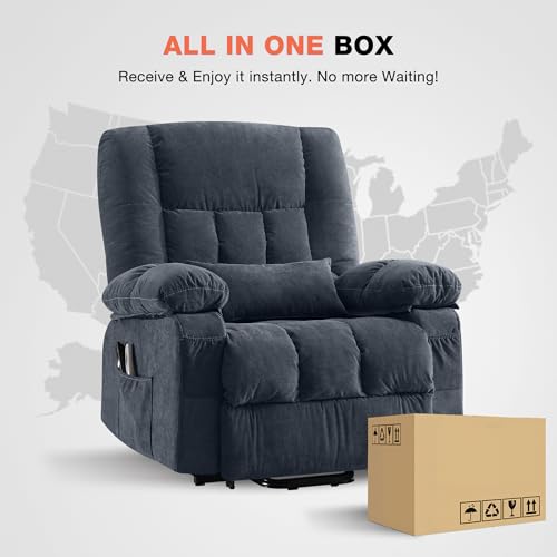 Power Lift Recliner Chair with Vibration Massage and Lumbar Heating for Elderly