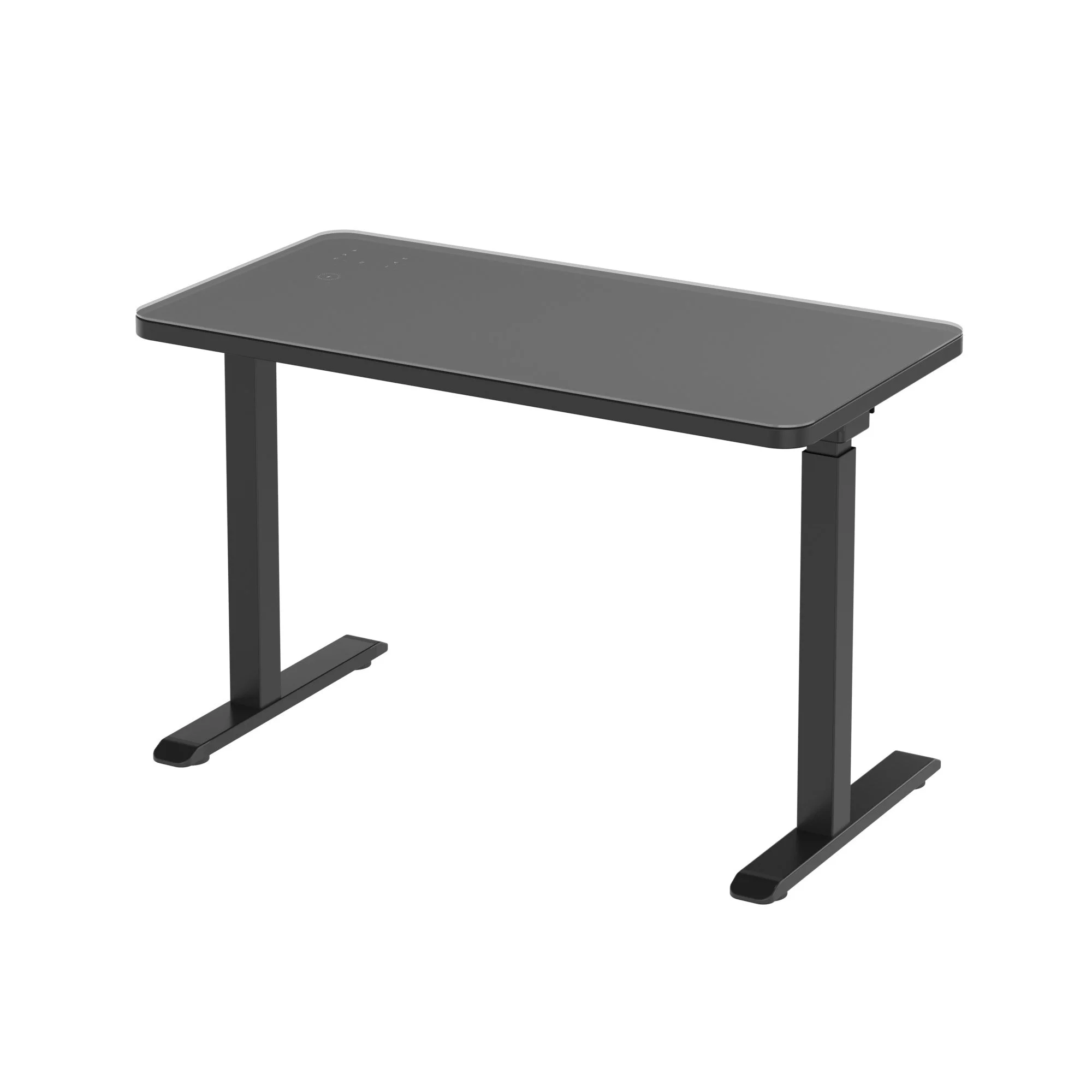 Glass tabletop standing desk - Black