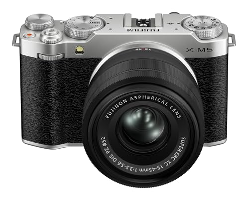 Fujifilm X-M5 Mirrorless Digital Camera XC15-45mmF3.5-5.6 OIS PZ Lens Kit - Silver