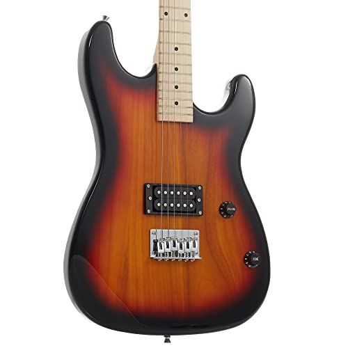 Davison Guitars Full Size Electric Guitar with 10-Watt Amp, Black - Right Handed Beginner Kit with Gig Bag and Accessories