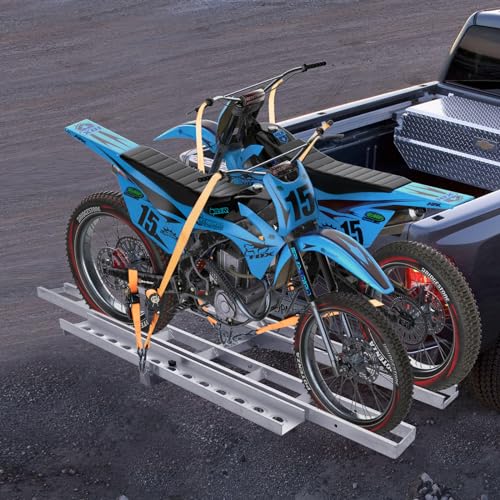 VEVOR Motorcycle Carrier, 2-Bike 600 LBS Aluminum Motorcycle Carrier Hitch Mount, Loading Ramp, Scooter Dirt Bike Trailer Hauler
